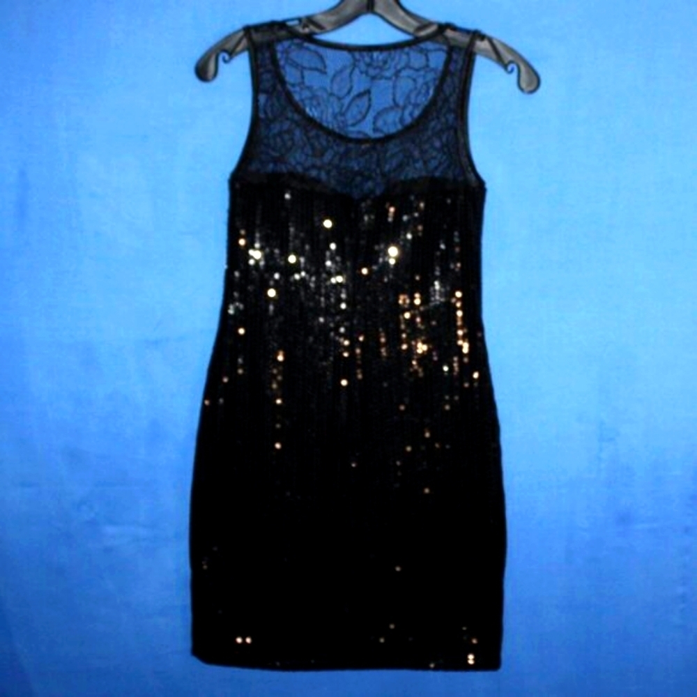 As U Wish Sequin Lace Mini Dress - Women's Size S - Black - Party Style